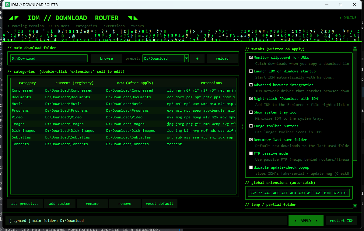 IDM Download Router screenshot