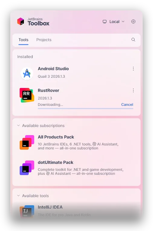 jtaccel — Toolbox screenshot