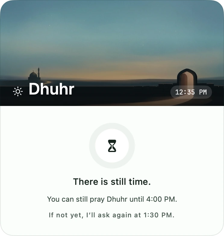 There is still time. The app will ask again at 1:30 PM.