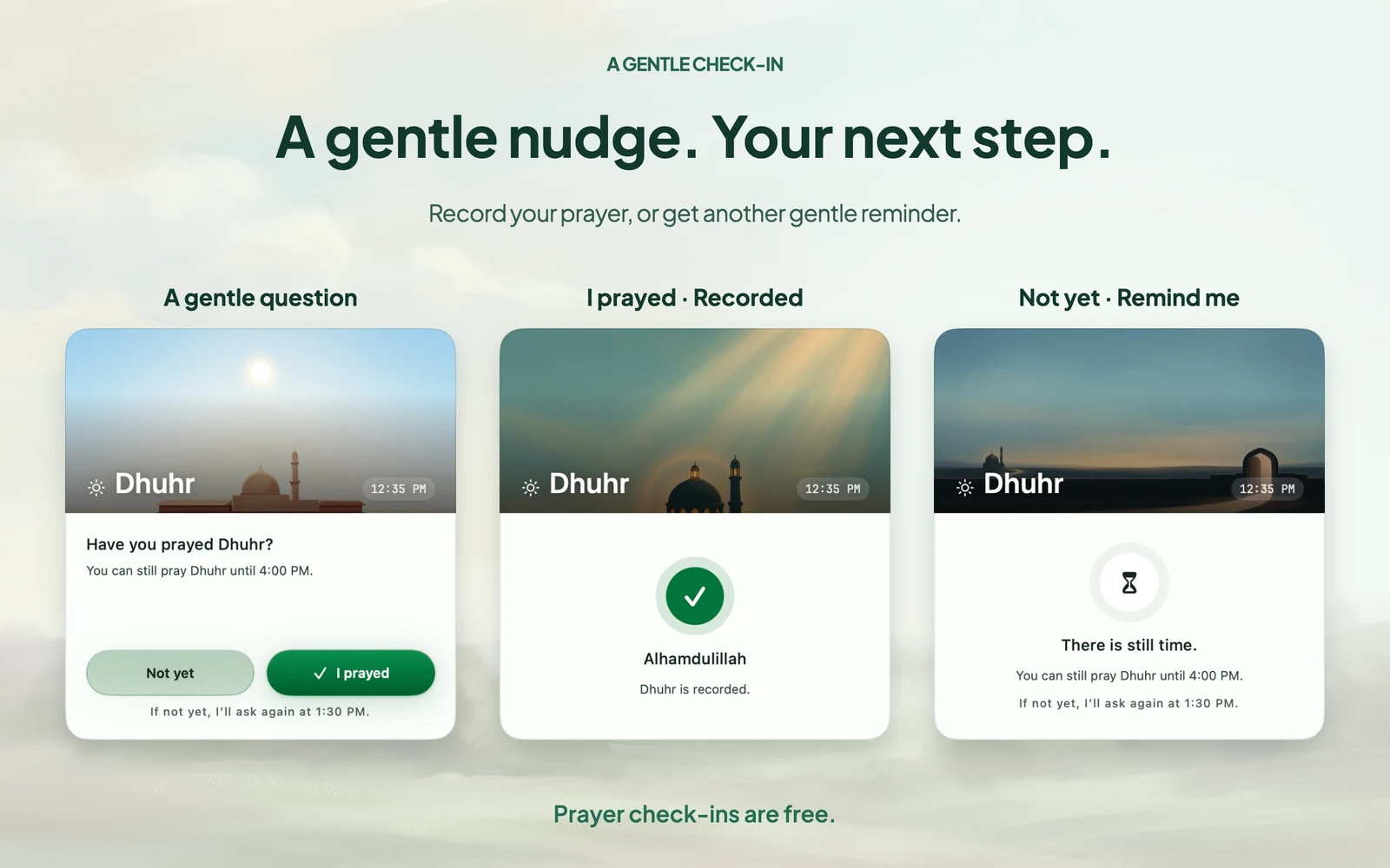 Check-in and both responses
