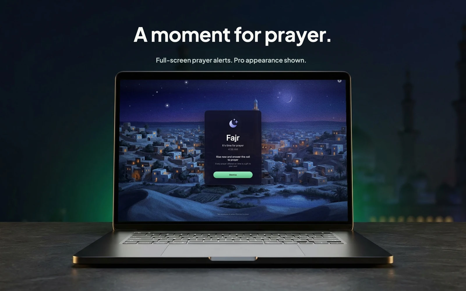 Full-screen prayer alerts