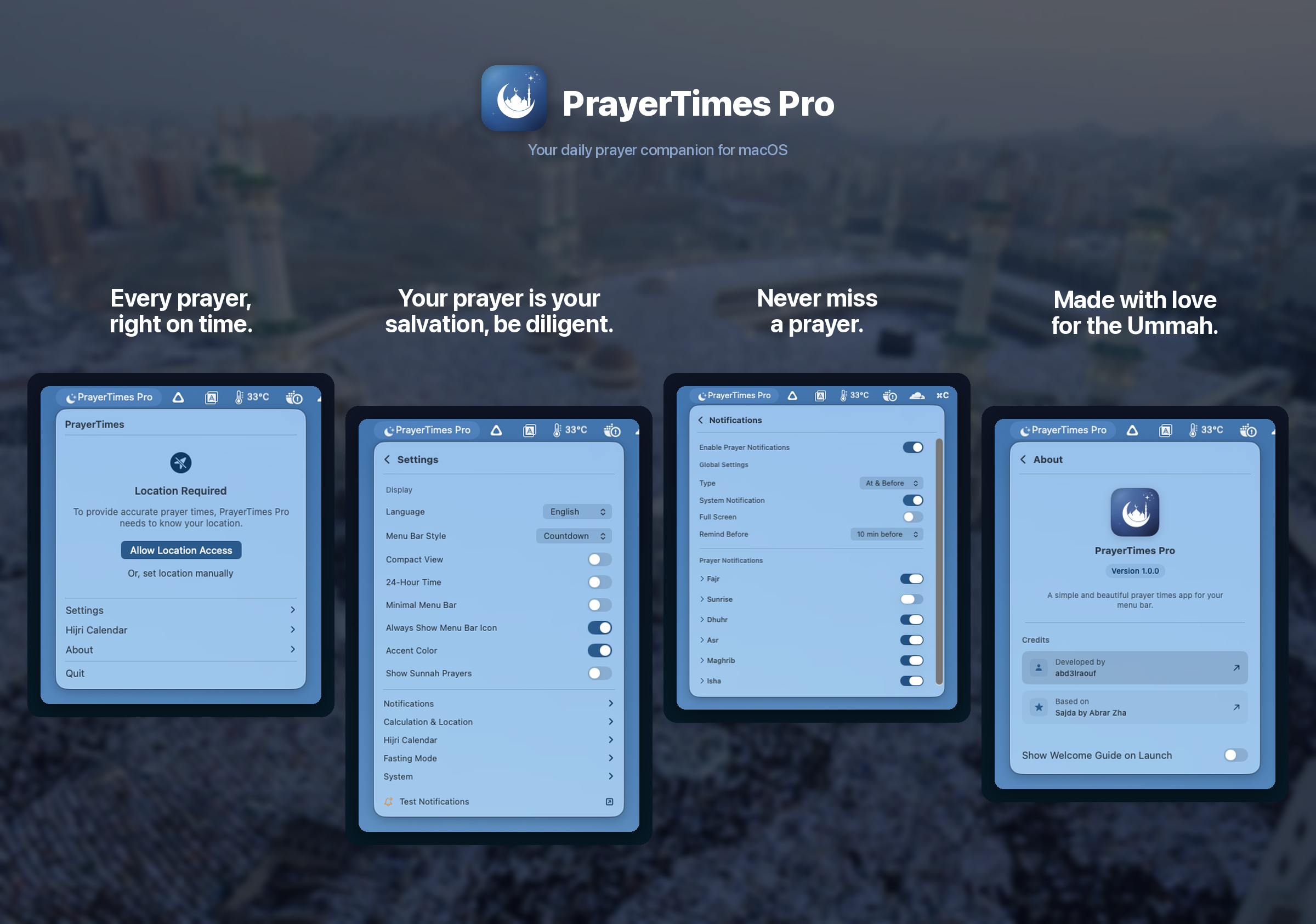 PrayerTimes Pro screenshot