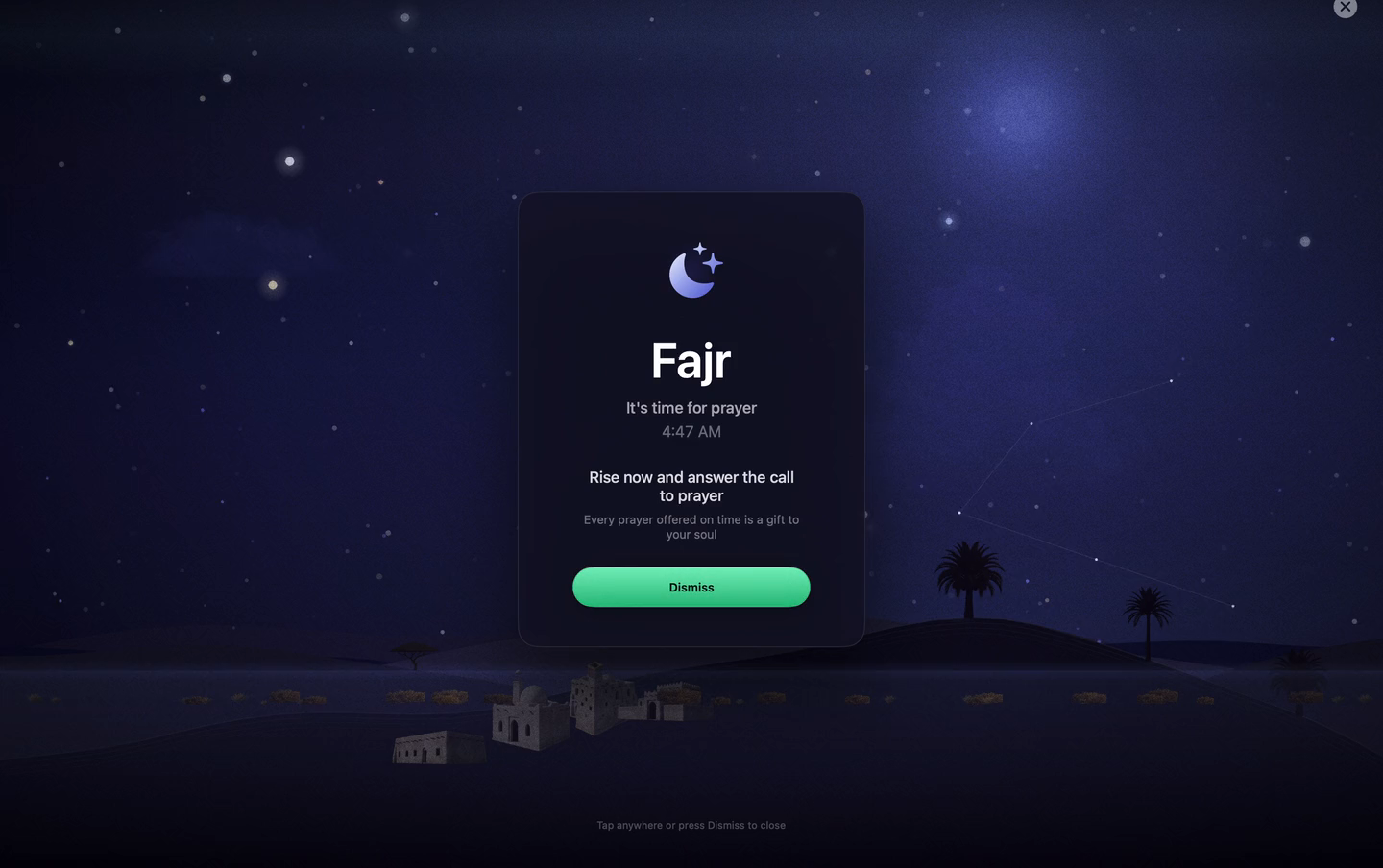 PrayerTimes Pro — Full-screen call at Fajr