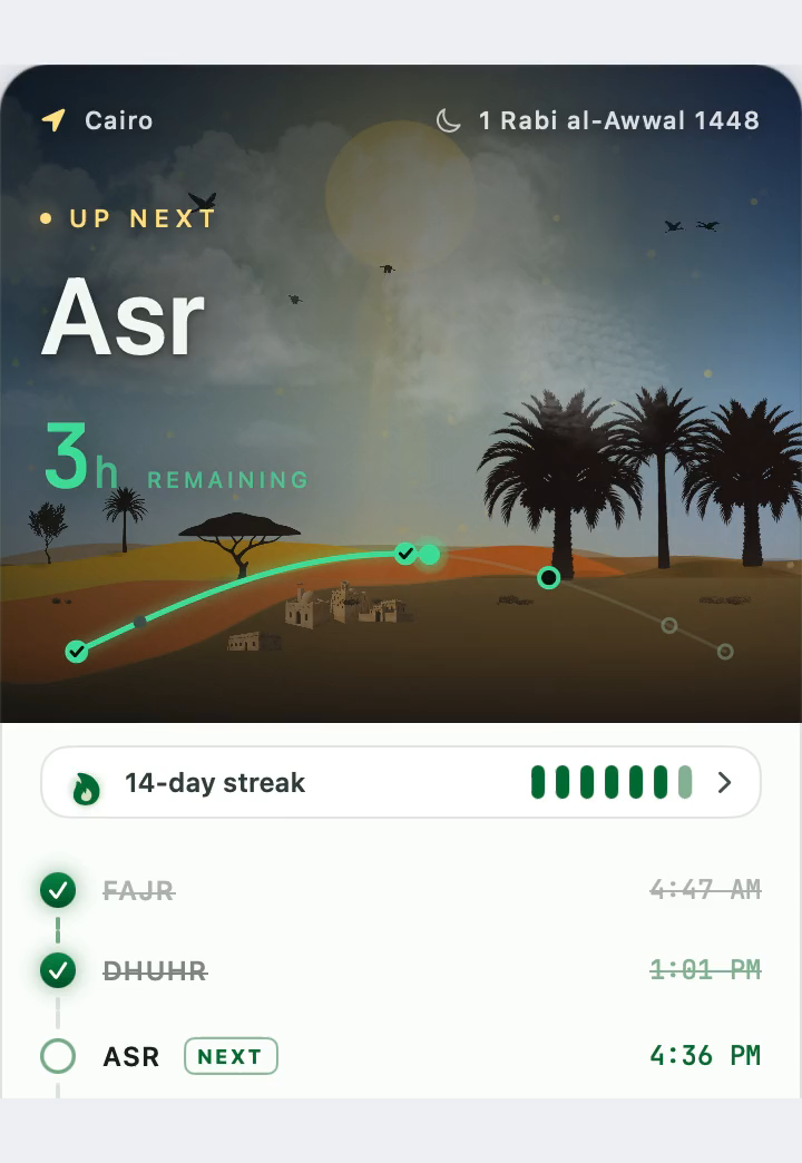 PrayerTimes Pro — Qibla compass