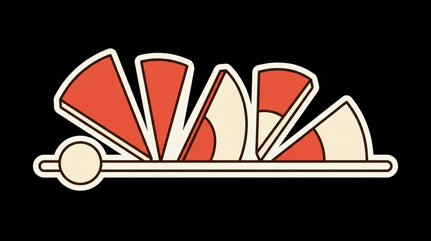 Five angle wedges of different sizes along one horizon