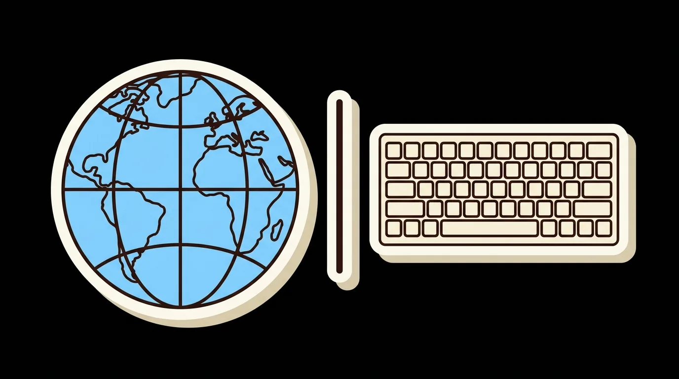 A globe and a keyboard, separated by a divider: two different settings
