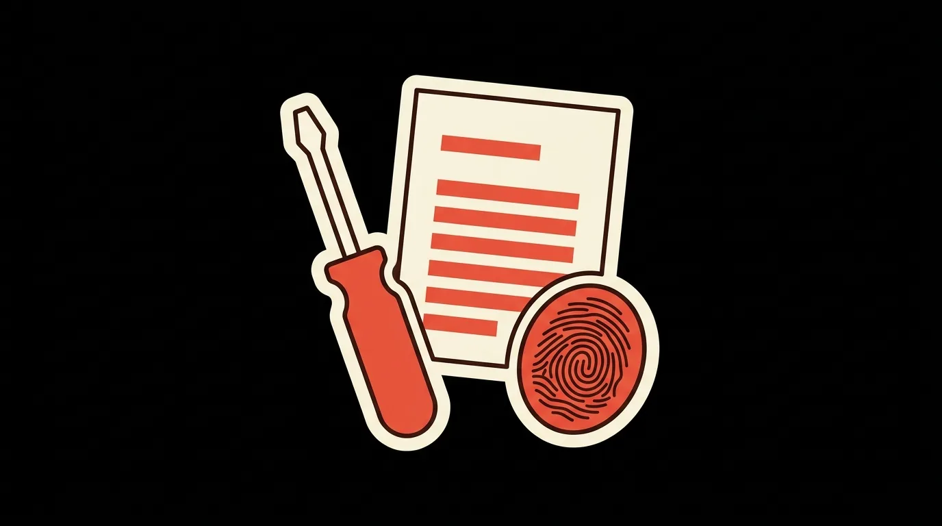 A screwdriver, a plain document and a fingerprint: setting it up by hand