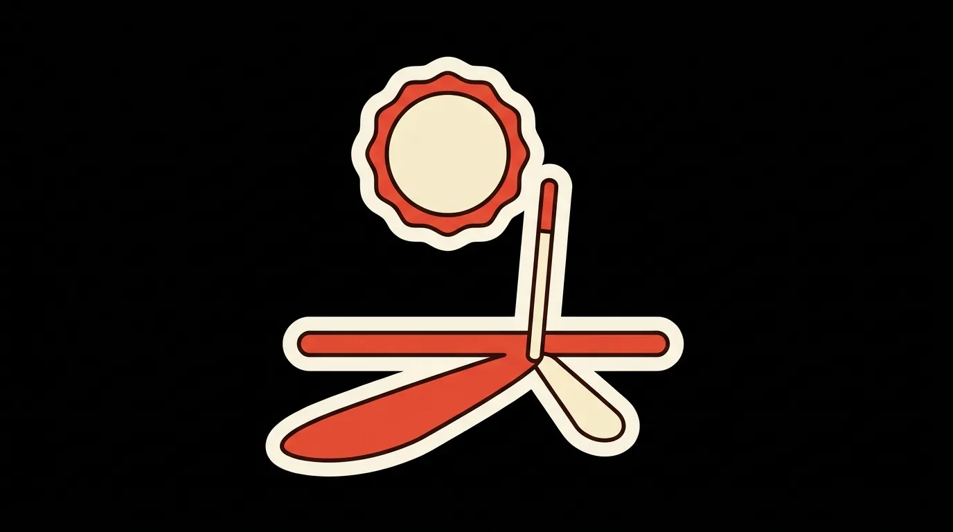A stick casting a short and a long shadow under the sun
